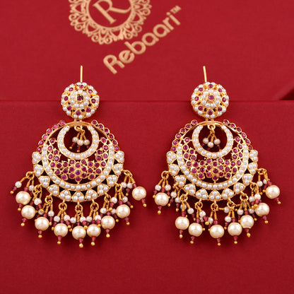 Delicate Jadaau Chandbali Earrings