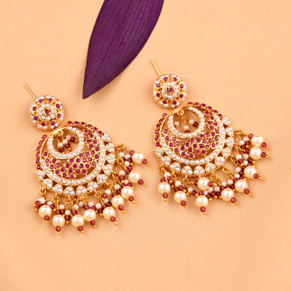 Delicate Jadaau Chandbali Earrings