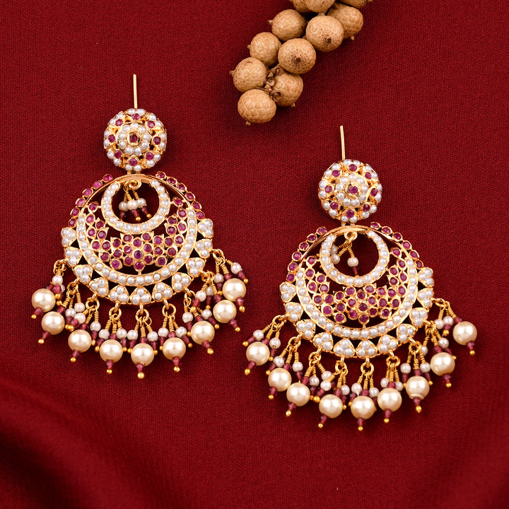 Delicate Jadaau Chandbali Earrings