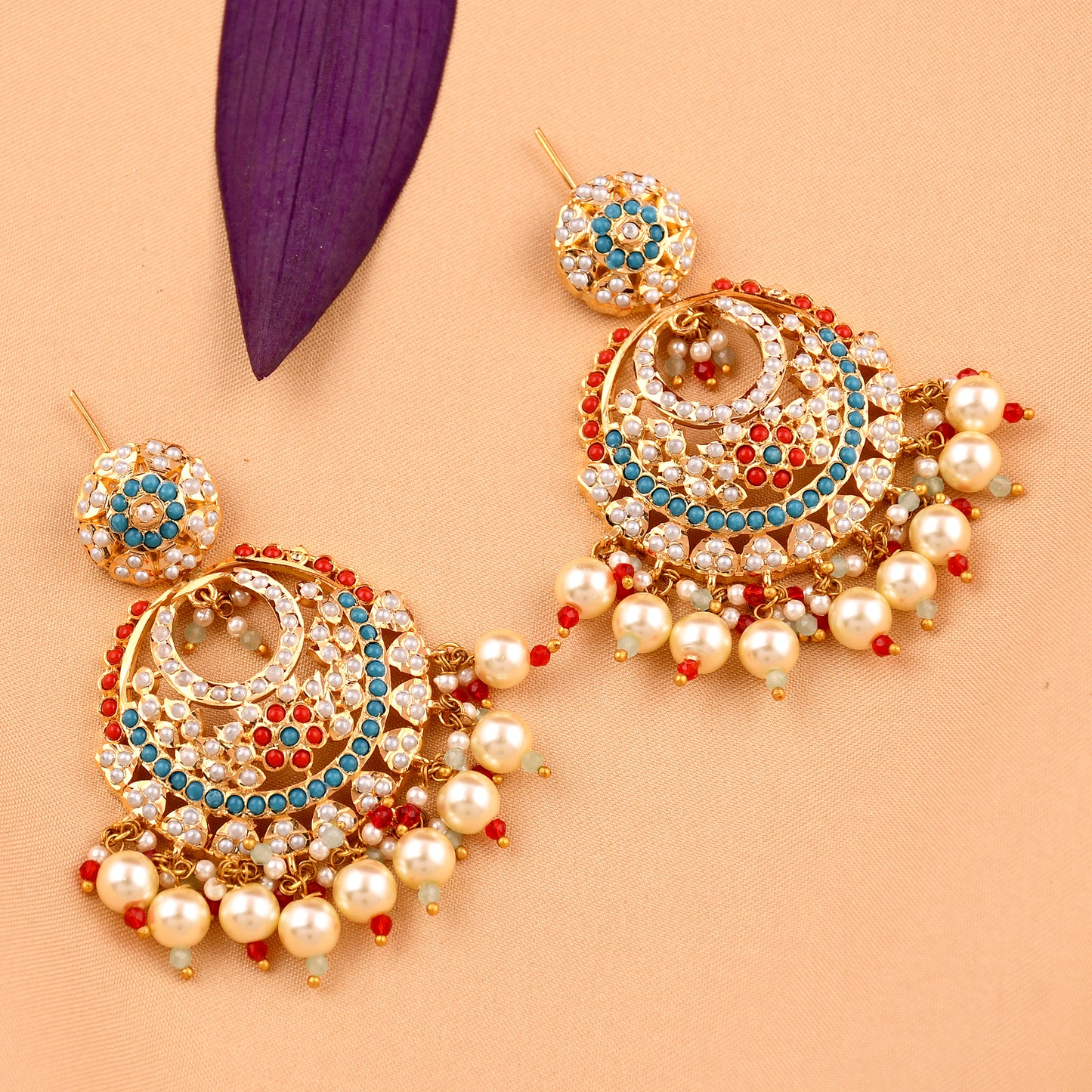 Chandbali Style Jadaau Earrings