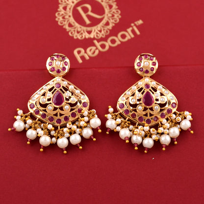 Traditional Gold Plated Jadaau Earrings