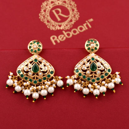 Traditional Gold Plated Jadaau Earrings