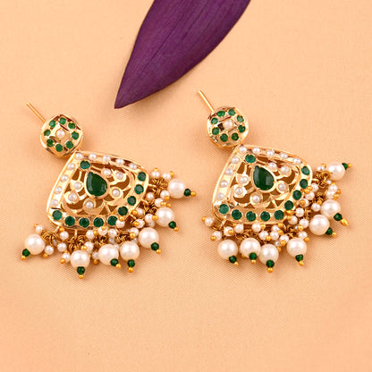 Traditional Gold Plated Jadaau Earrings