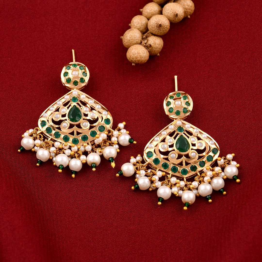 Traditional Gold Plated Jadaau Earrings