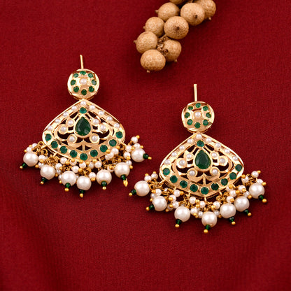 Traditional Gold Plated Jadaau Earrings