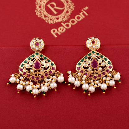 Traditional Gold Plated Jadaau Earrings