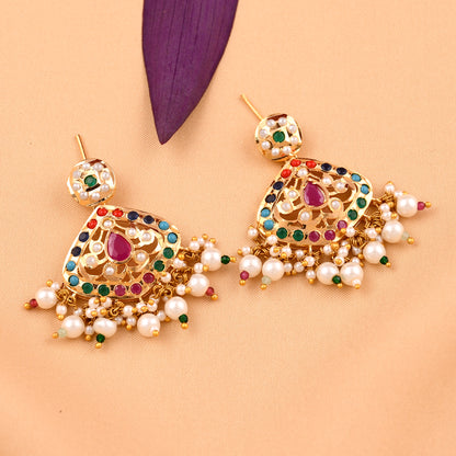 Traditional Gold Plated Jadaau Earrings