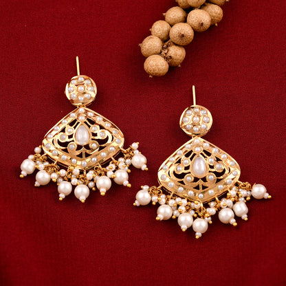 Traditional Gold Plated Jadaau Earrings