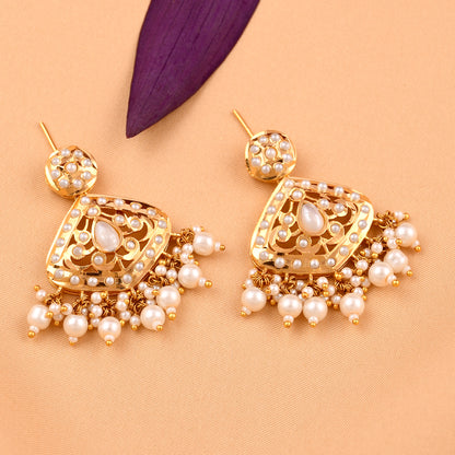 Traditional Gold Plated Jadaau Earrings