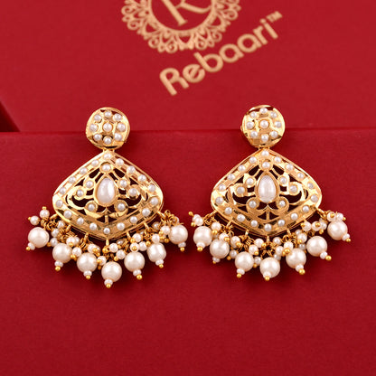 Traditional Gold Plated Jadaau Earrings