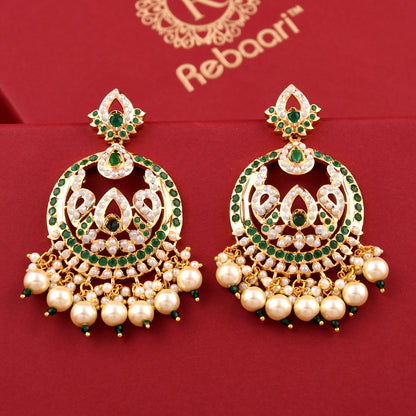 Gold Plated Jadau Chandbali Earrings
