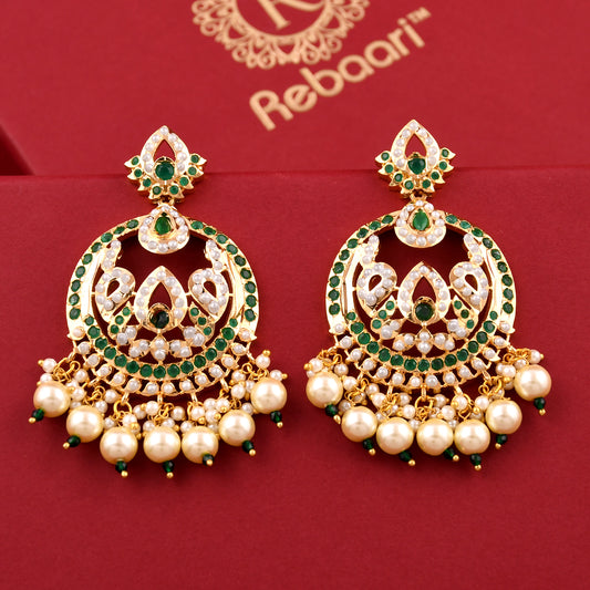 Gold Plated Jadau Chandbali Earrings