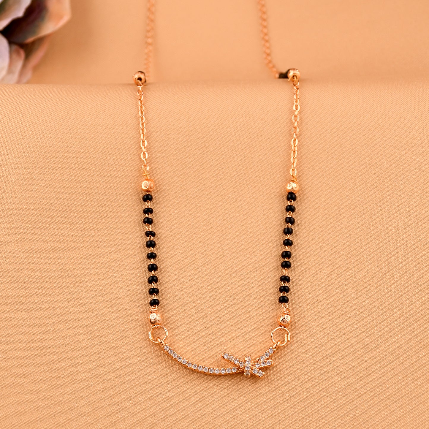 Traditional Gold Plated Daily Wear Black Mangalsutra
