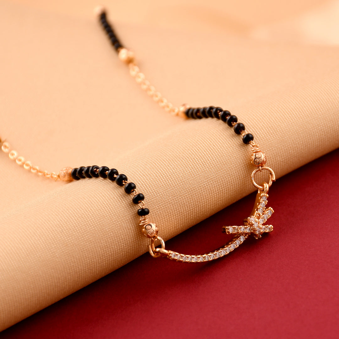 Traditional Gold Plated Daily Wear Black Mangalsutra