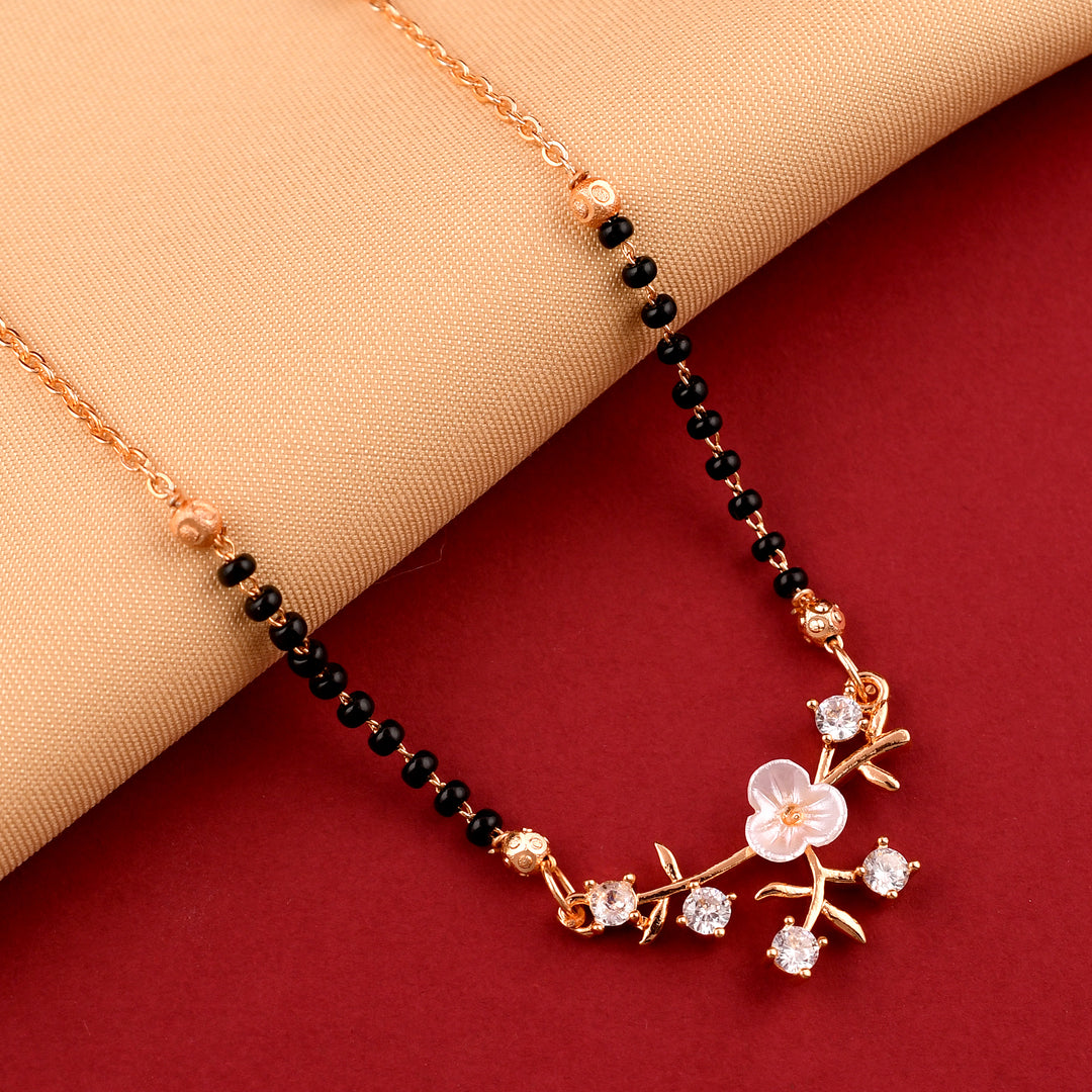 Radiant rose gold plated mangalsutra for women