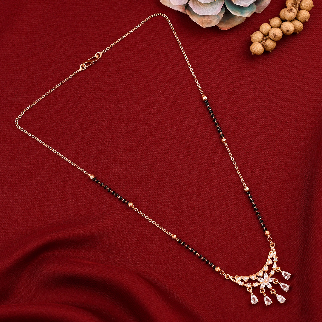 White Drop Rose Gold Mangalsutra
