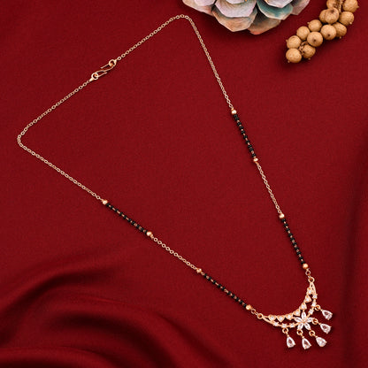 White Drop Rose Gold Mangalsutra
