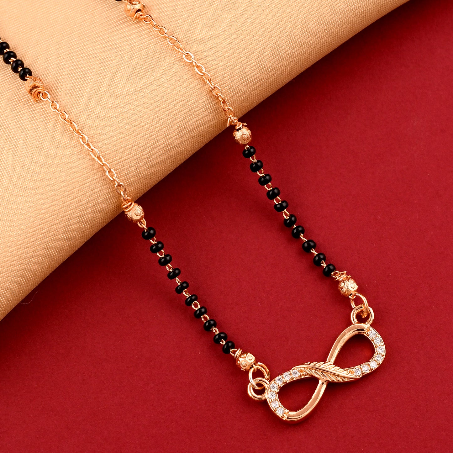 Daily Wear Rose Gold Infinity Mangalsutra