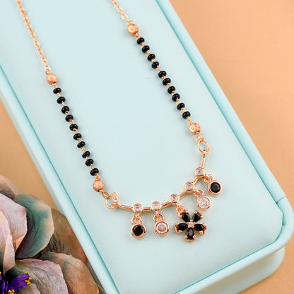 Flower Design Rose Gold Plated Mangalsutra