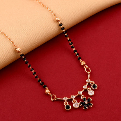 Flower Design Rose Gold Plated Mangalsutra