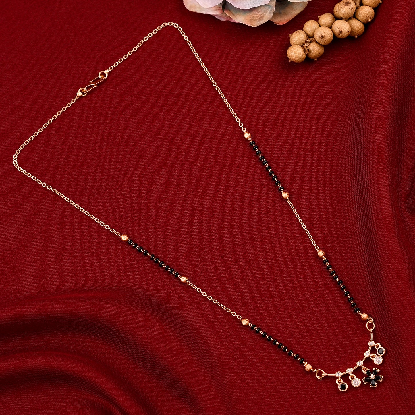 Flower Design Rose Gold Plated Mangalsutra