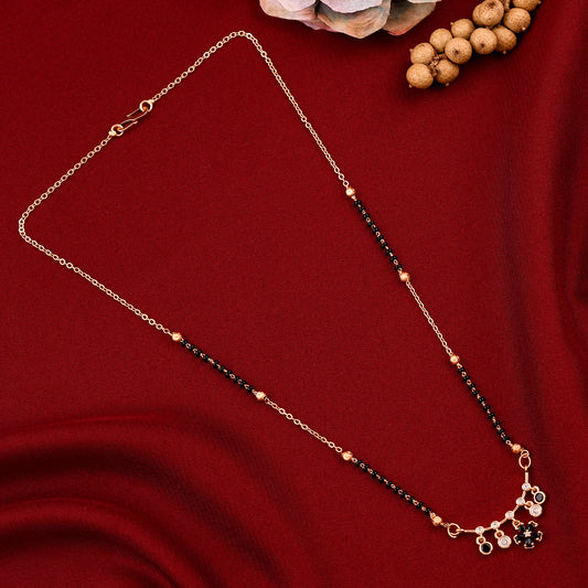Flower Design Rose Gold Plated Mangalsutra