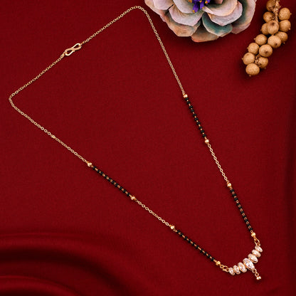 Gold Plated Black Beads Mangalsutra