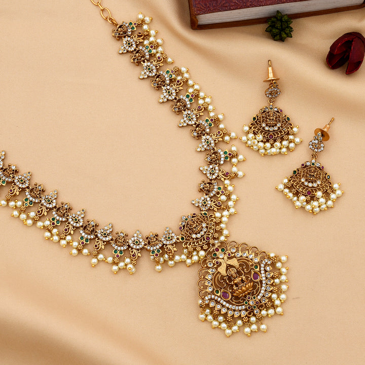 Matte Finish Temple Necklace Set