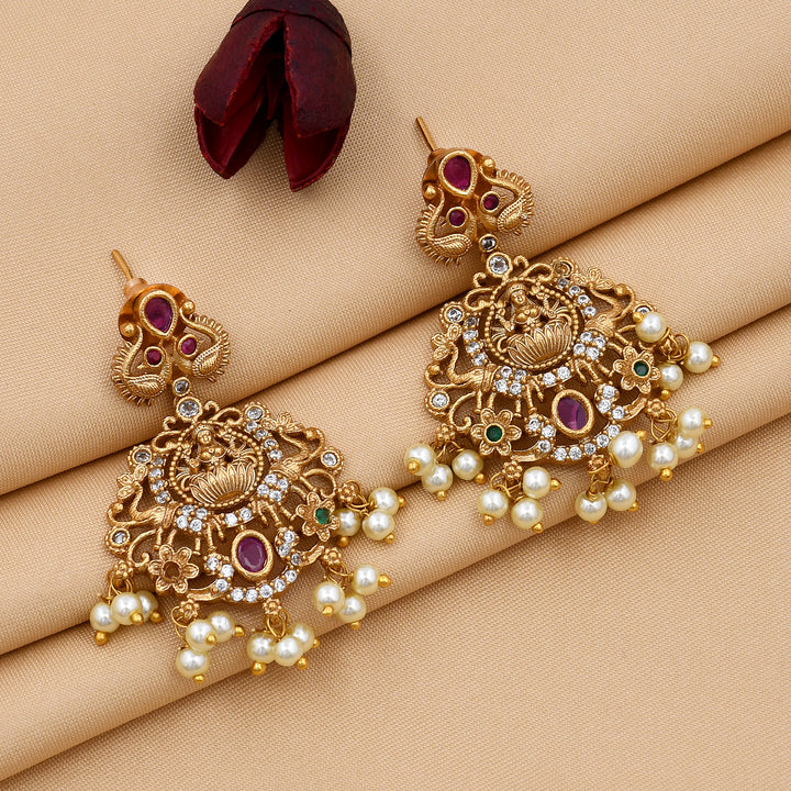 Matte Finish Temple Necklace Set