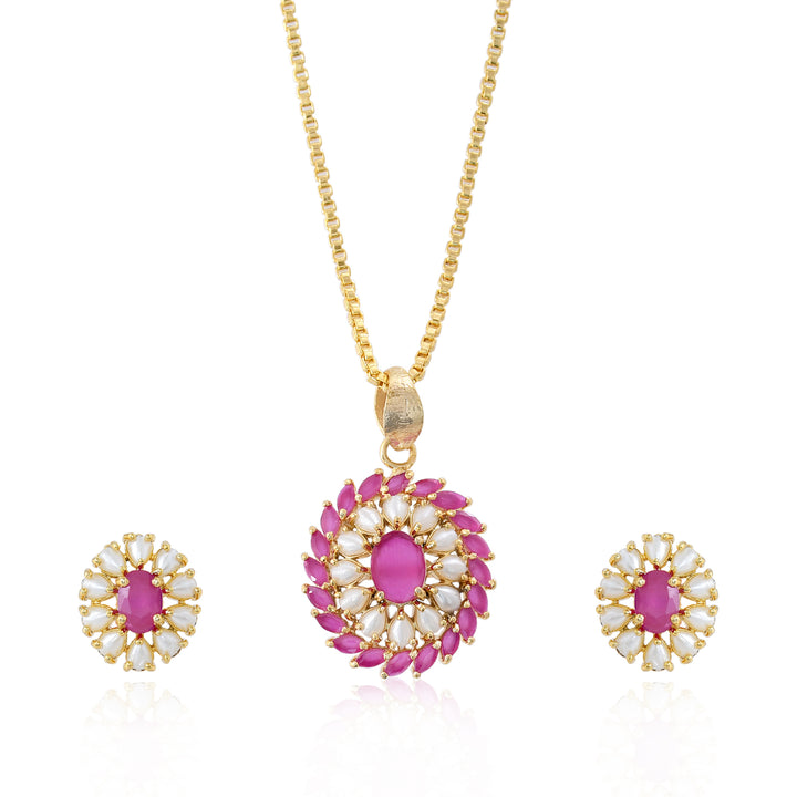 Designer Semi-Precious Stone Pendant Set