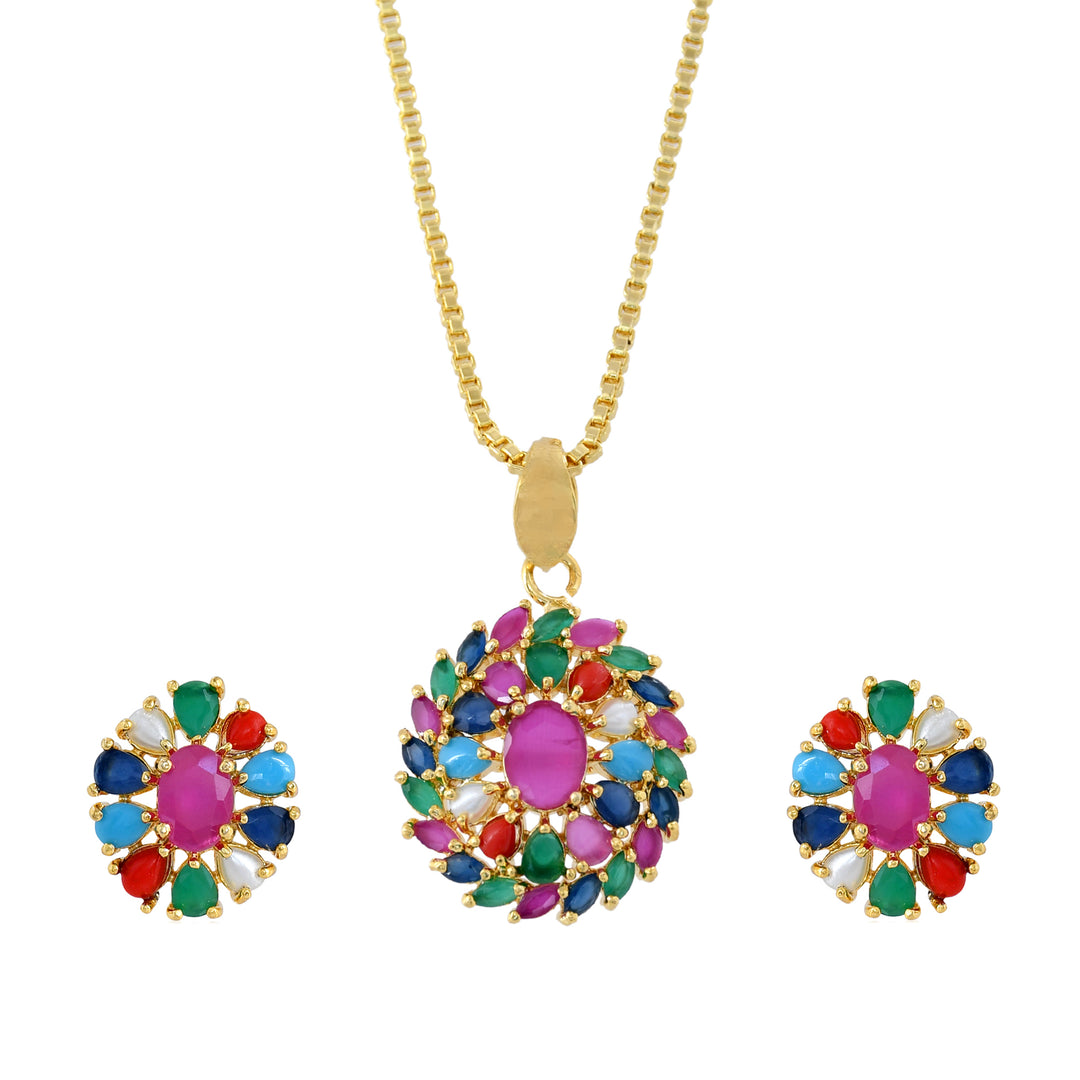 Designer Semi-Precious Stone Pendant Set