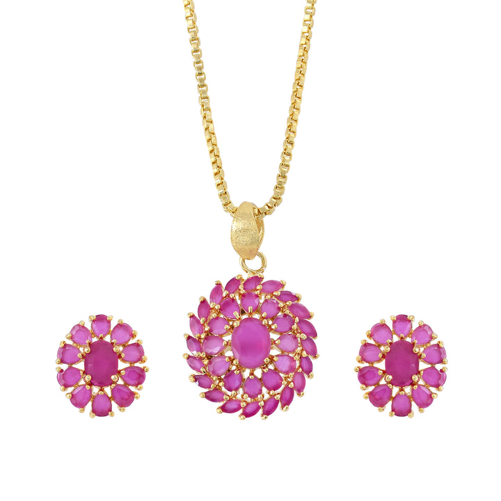 Designer Semi-Precious Stone Pendant Set