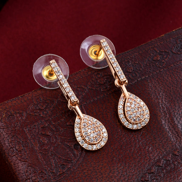 Rose Gold Plated Diamond Earrings