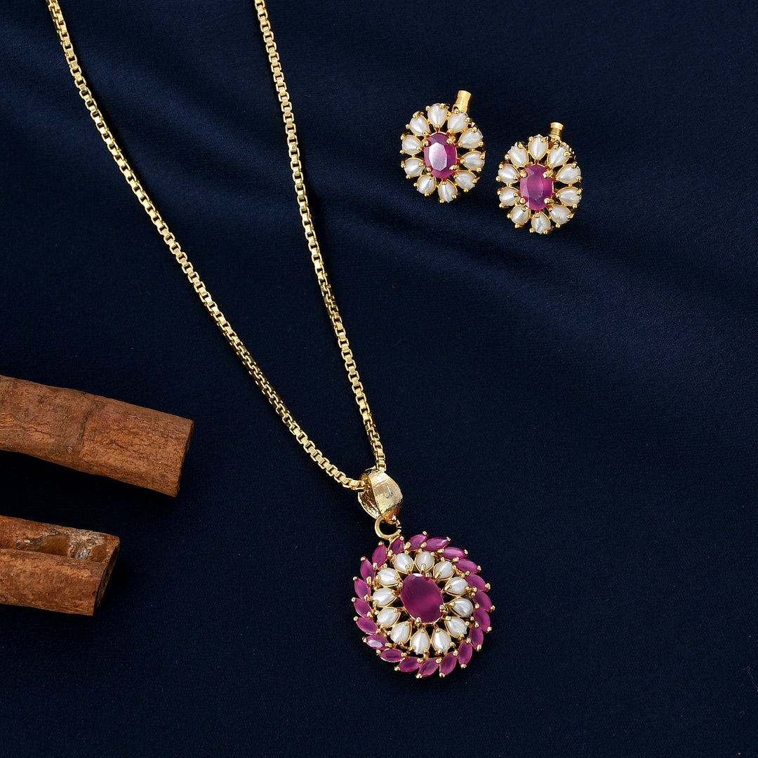 Designer Semi-Precious Stone Pendant Set