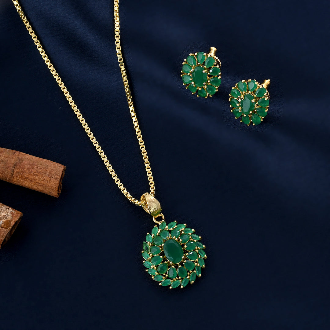 Designer Semi-Precious Stone Pendant Set