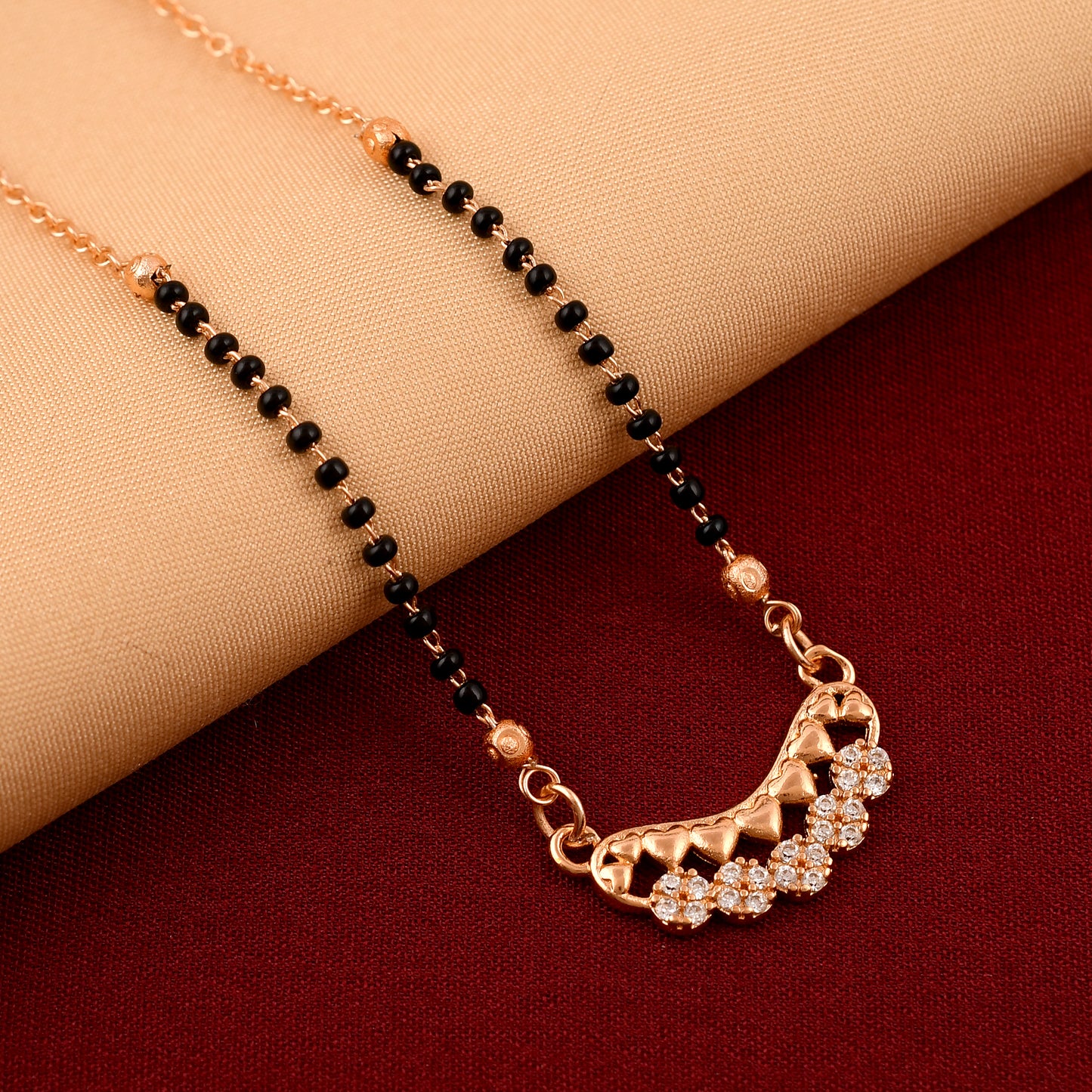 Daily Wear Rose Gold-Plated Mangalsutra