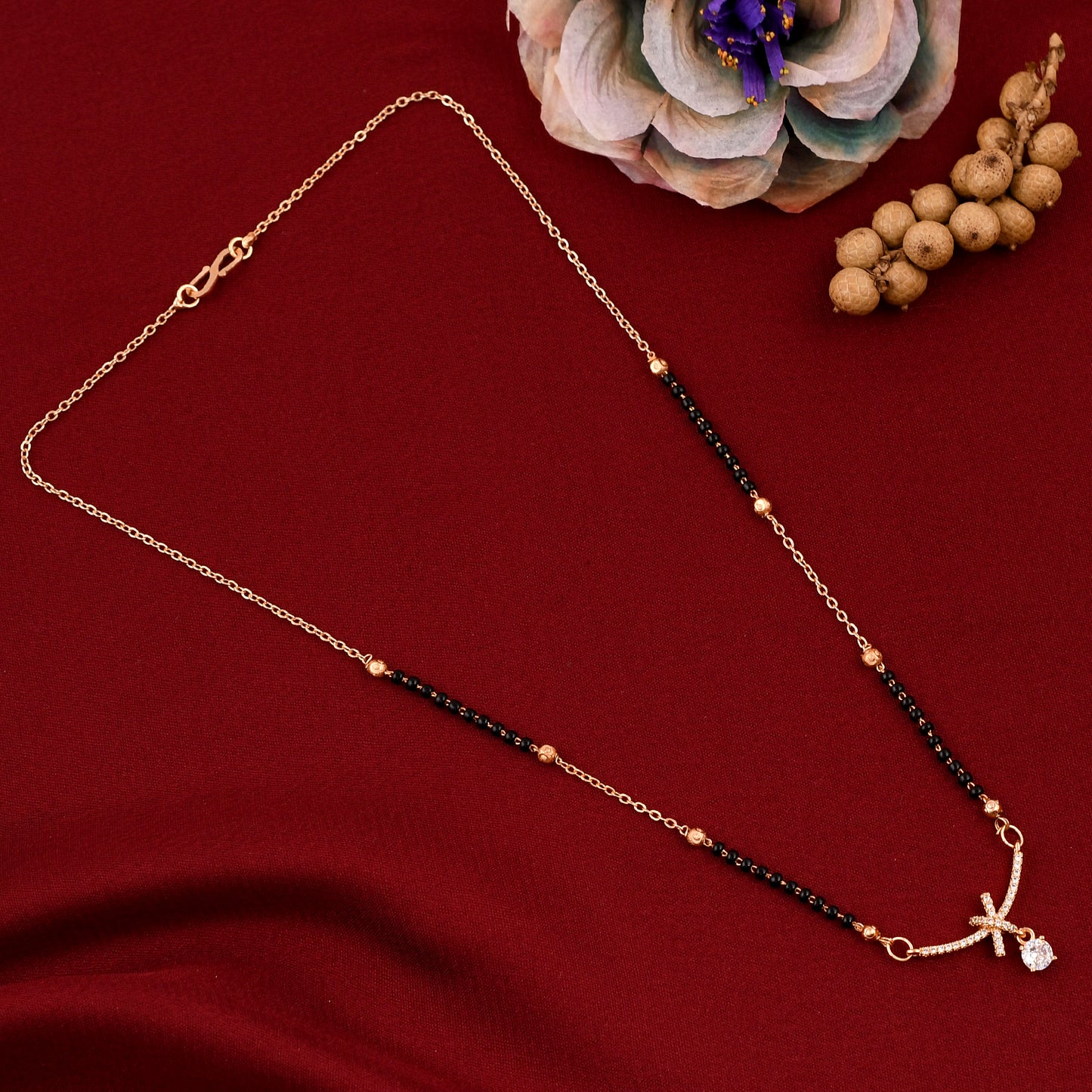Rose Gold American Diamond Mangalsutra