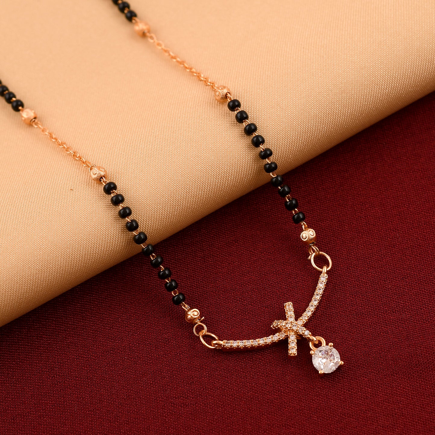 Rose Gold American Diamond Mangalsutra