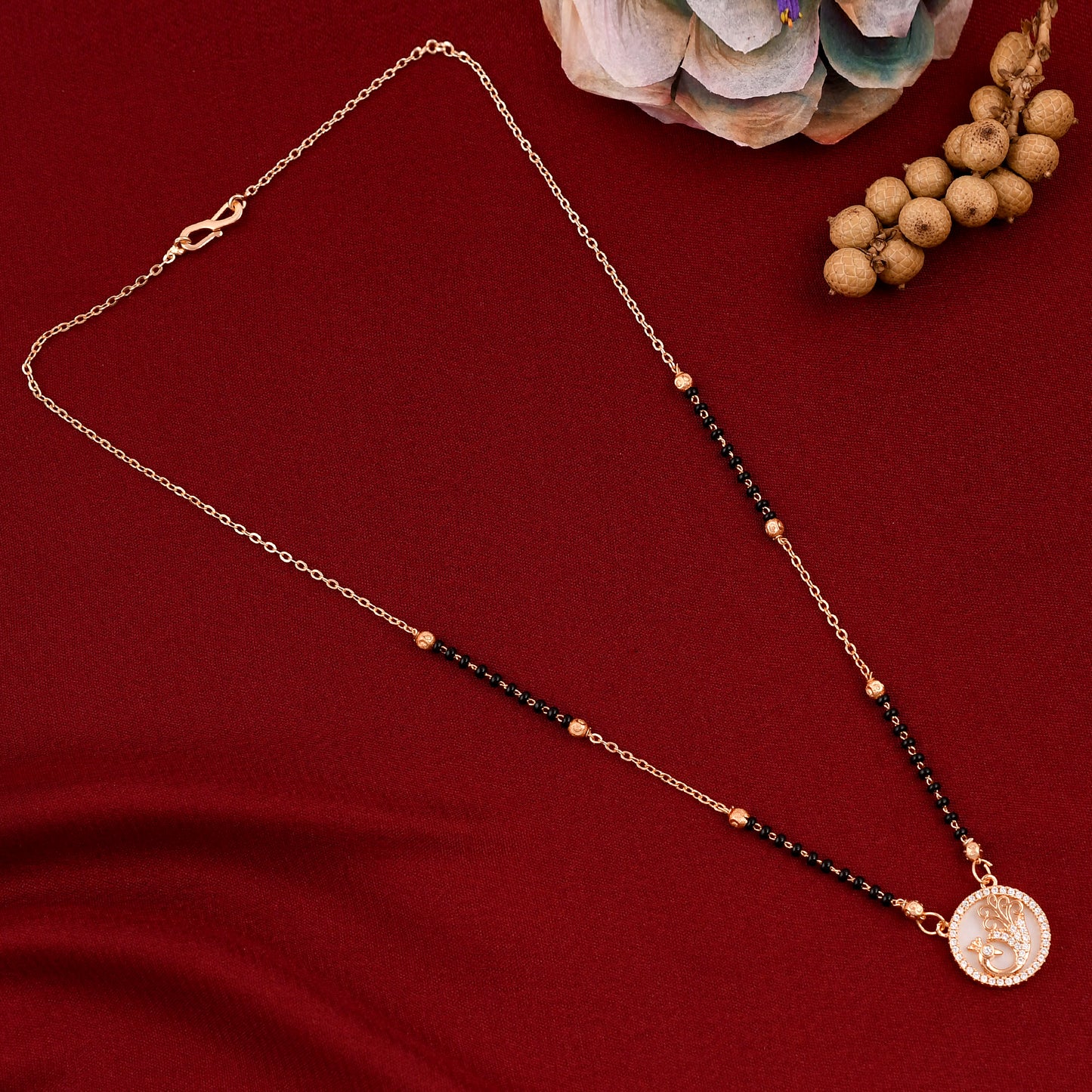 Single Line Peacock Design Mangalsutra