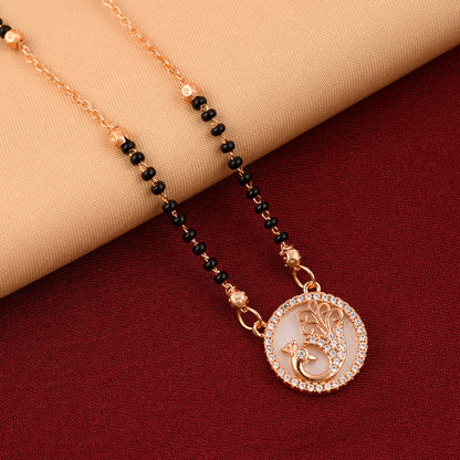 Single Line Peacock Design Mangalsutra