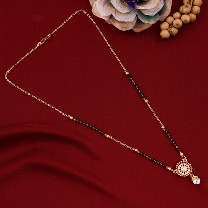 Sun Flower Design Zircon Mangalsutra