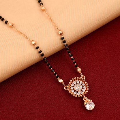 Sun Flower Design Zircon Mangalsutra