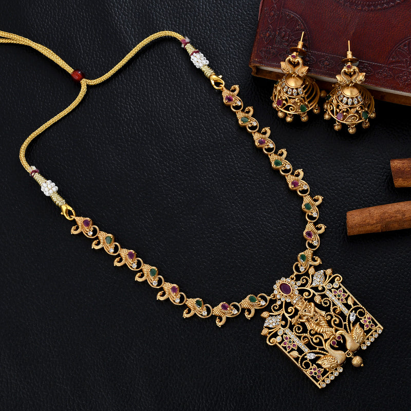 Lord Krishna Temple Necklace Set