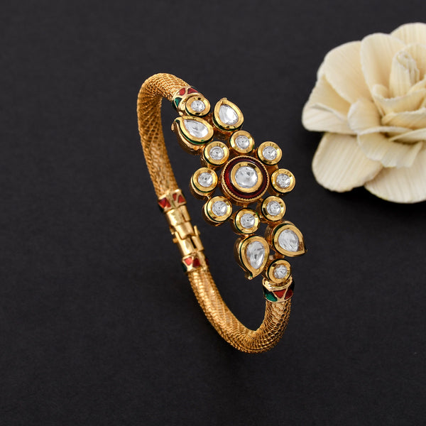 Flower Design Beautiful Kundan Bracelet