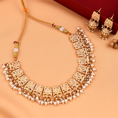 Gold Plated Pearl Necklace Set