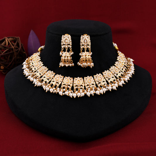 Gold Plated Pearl Necklace Set