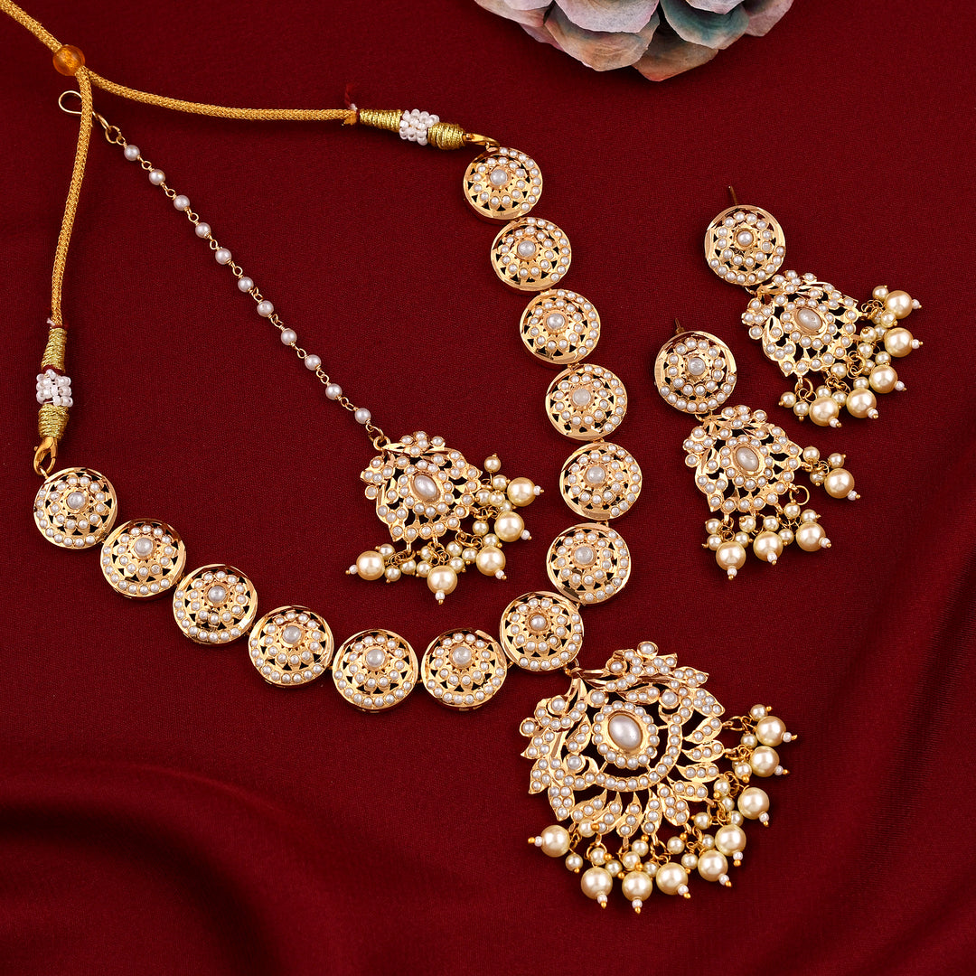 Royal Pearl Jadaau Necklace Set