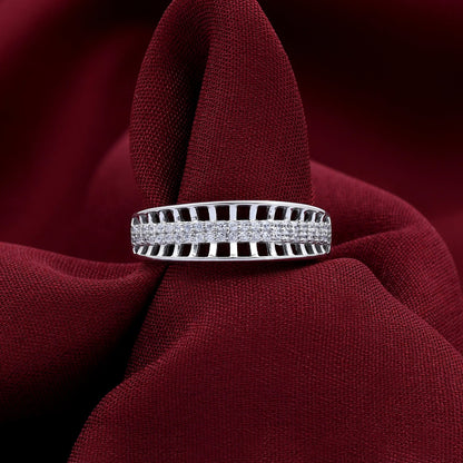 Grid Design 925 Sterling Silver Ring