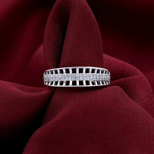 Grid Design 925 Sterling Silver Ring