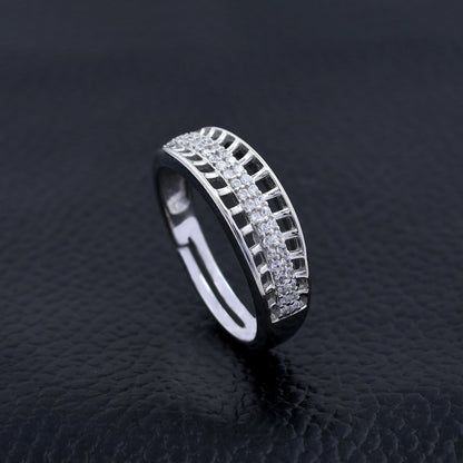 Grid Design 925 Sterling Silver Ring